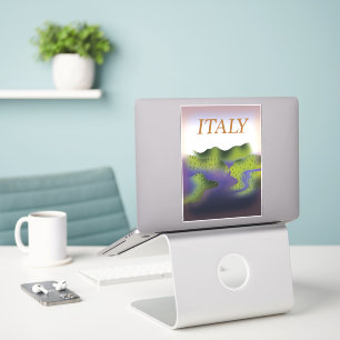 Italy Vintage style landscape travel poster. Sticker
