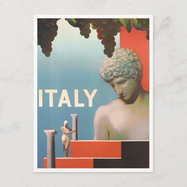 Italy vintage travel postcard (Front)