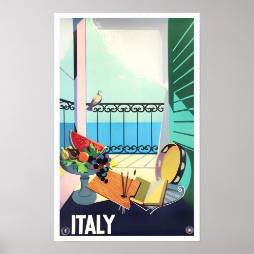 Italy vintage travel poster