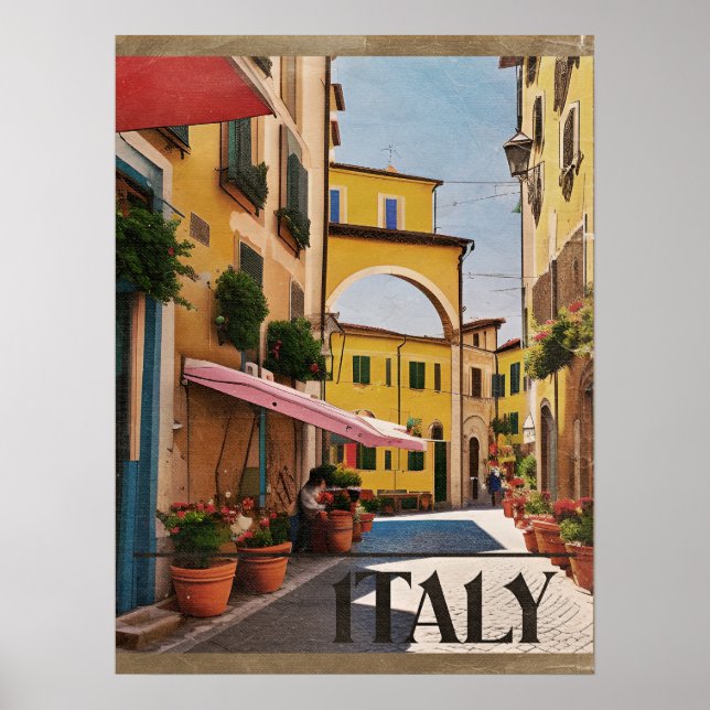 Italy vintage travel poster (Front)