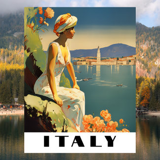 Italy Vintage Travel Romantic Mediterranean Postcard