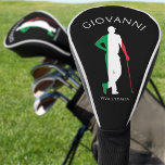Italy Viva L&#39;italia Italian Flag Golfer Name Golf Head Cover at Zazzle