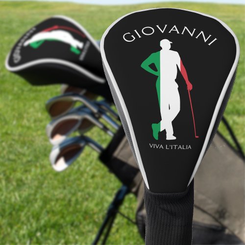 Italy Viva lItalia Italian Flag Golfer Name Golf Head Cover