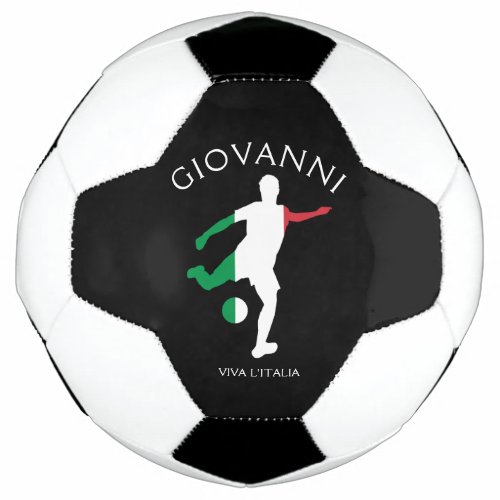 Italy Viva lItalia Italian Flag Male Athlete Name Soccer Ball