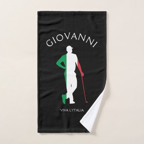 Italy Viva lItalia Italian Flag Male Golfer Golf Hand Towel