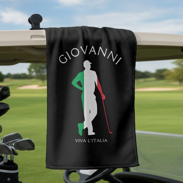 Italy Viva l'Italia Italian Flag Male Golfer Name Golf Towel (Italy Viva l'Italia Italian Flag Man Golfer Name Golf Towel
)