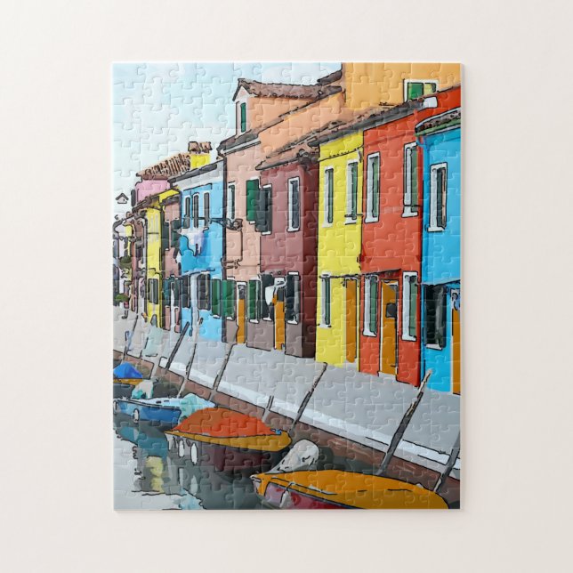 Italy, Water Way Canals, Jigsaw Puzzle (Vertical)