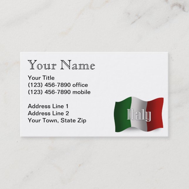 Italy Waving Flag Business Card (Front)