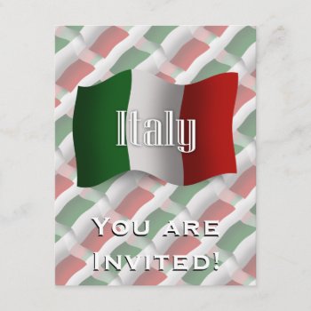Italy Waving Flag Invitation by representshop at Zazzle