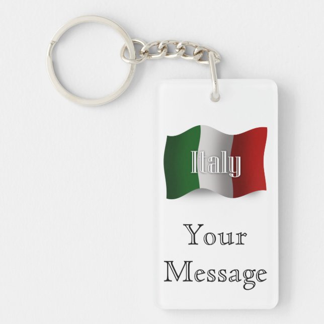 Italy Waving Flag Keychain (Front)