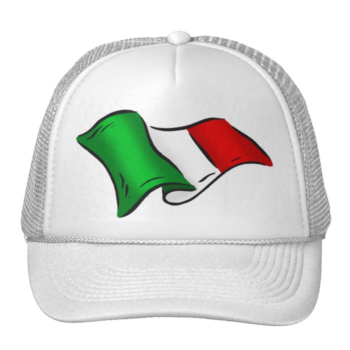 Italy wavy flag mesh hat