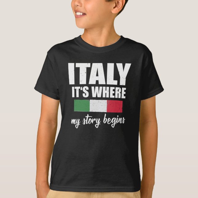 Italy Where Story Begins Italian T-Shirt (Front)