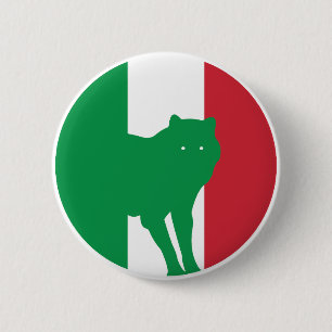 Italy Wolf Italian National Animal Flag Button