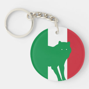 Italy Wolf Italian National Animal Flag Keychain