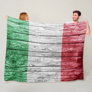 Italy wood  flag fleece blanket
