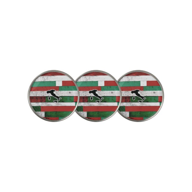 Italy Wooden Boards Golf Ball Marker (3 Up)