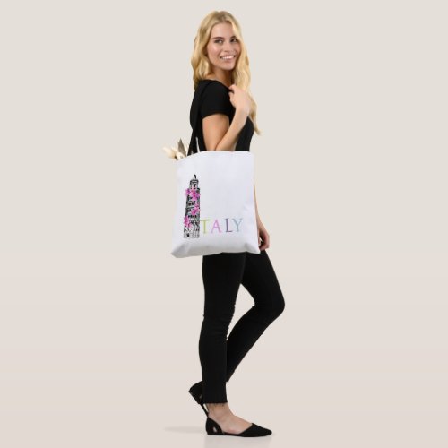 Italy Word Text Pastel Colors Grocery Shopping Bag