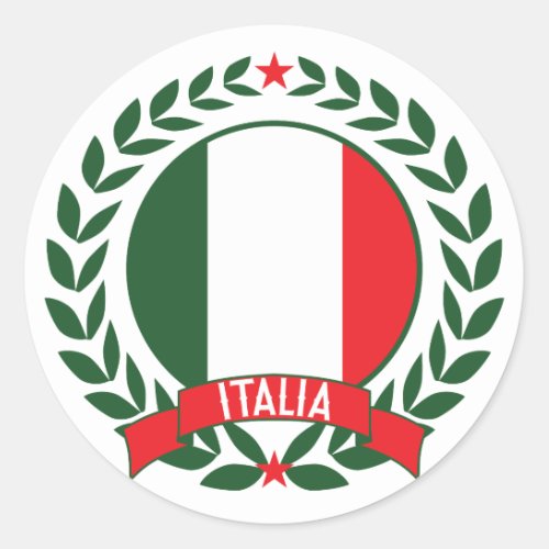 Italy Wreath Classic Round Sticker