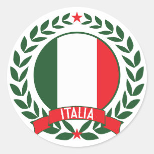 Italy Wreath Classic Round Sticker