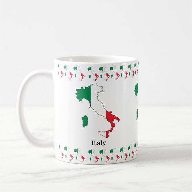 Italy's Flag Within Its Map - Souvenir Collection Coffee Mug (Left)