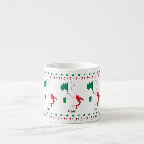 Italys Flag Within Its Map _ Souvenir Collection Espresso Cup
