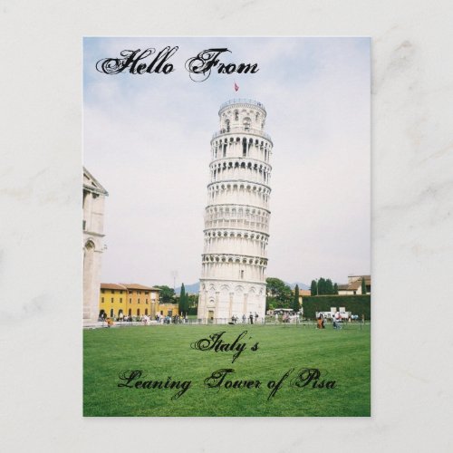 Italys Leaning Tower of Pisa Post Card