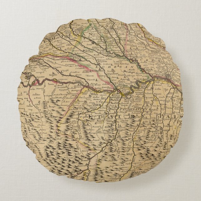 Italy's Po River Valley Round Pillow (Front)
