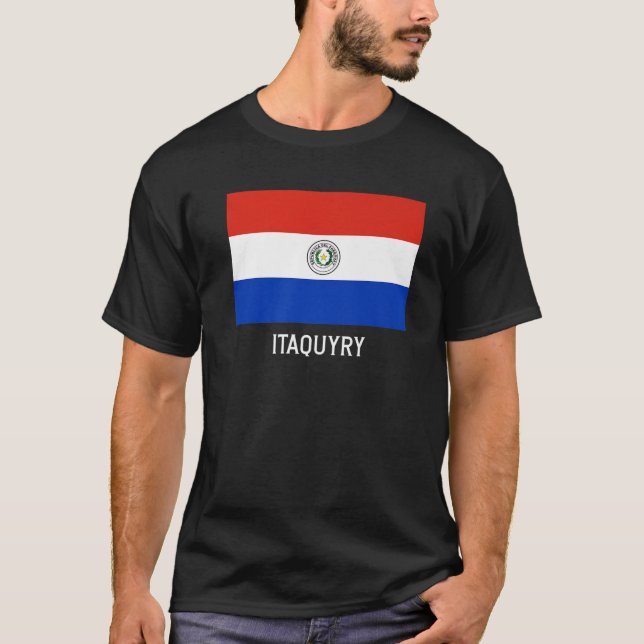Itaquyry Paraguay Flag Emblem Escudo Bandera Crest T-Shirt (Front)
