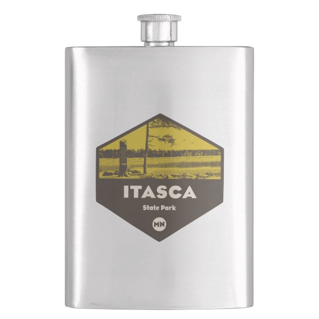 Itasca State Park Minnesota Flask (Front)