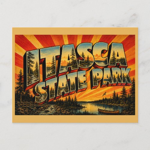 Itasca State Park Minnesota Mississippi Headwaters Postcard