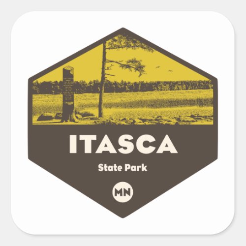 Itasca State Park Minnesota Square Sticker