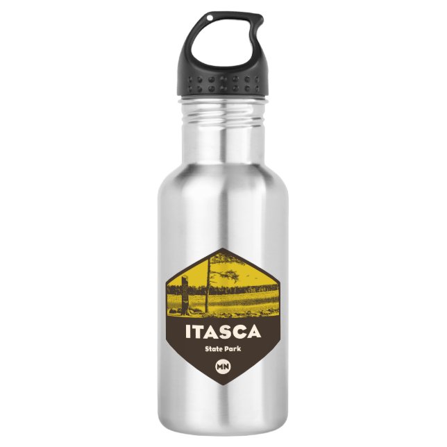 Itasca State Park Minnesota Stainless Steel Water Bottle (Front)