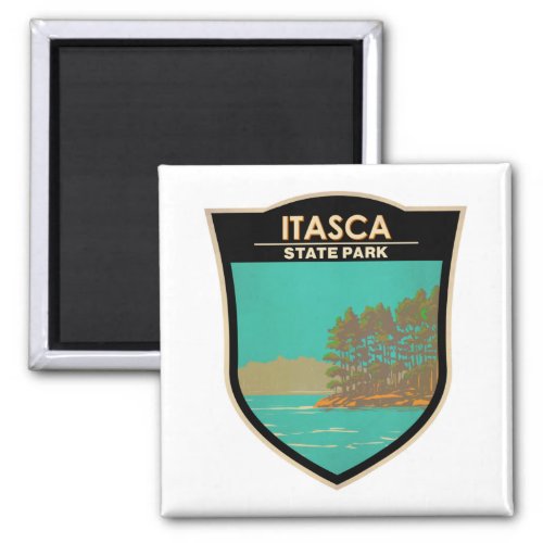 Itasca State Park Minnesota Vintage Badge Magnet