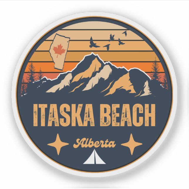 Itaska Beach, Alberta Sticker (Front)
