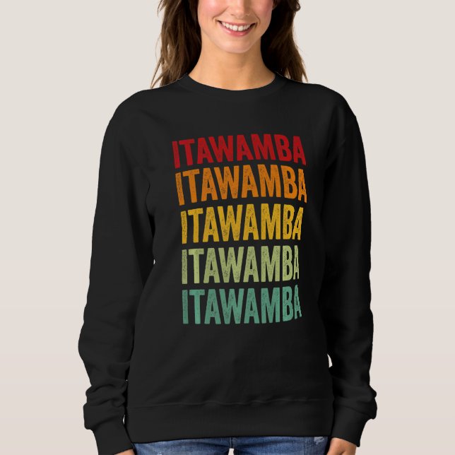 Itawamba County Mississippi Rainbow Text Sweatshirt (Front)