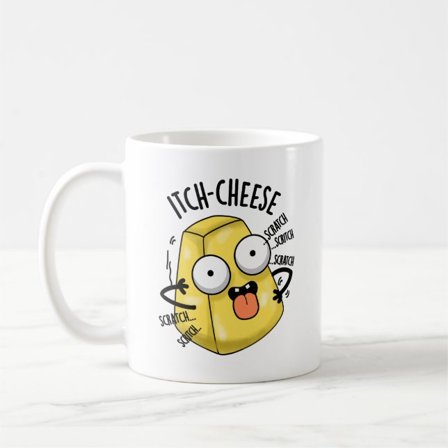 Itch-cheese Funny Cheese Pun  Coffee Mug (Left)