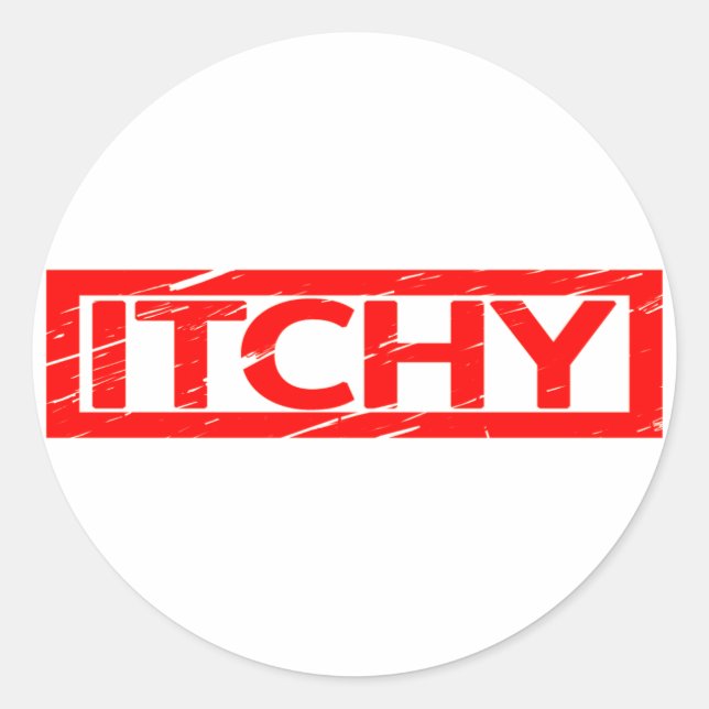 Itchy Stamp Classic Round Sticker (Front)