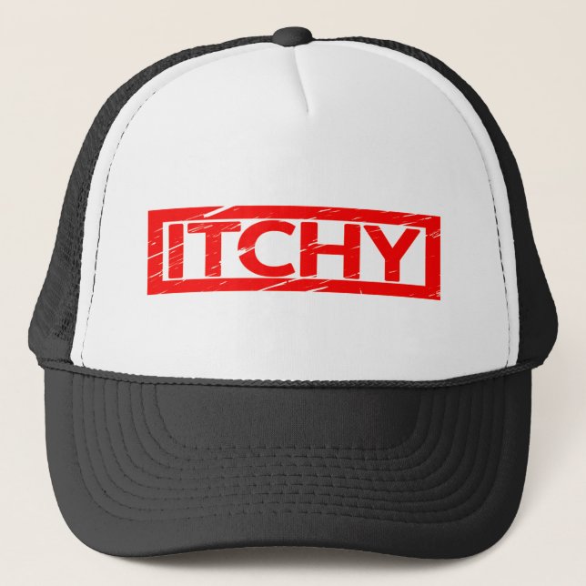 Itchy Stamp Trucker Hat (Front)