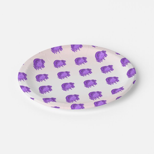 ITD Blurberries and Cream Paper Plates (Angled)
