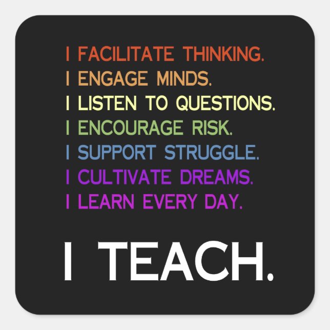iTeach Square Sticker (Front)