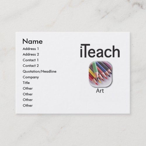 iteachART business card