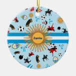Items Of Argentina With Flag Across It Ceramic Ornament at Zazzle