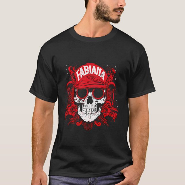 Items Personalized Skull With Fabiana Name T-Shirt (Front)
