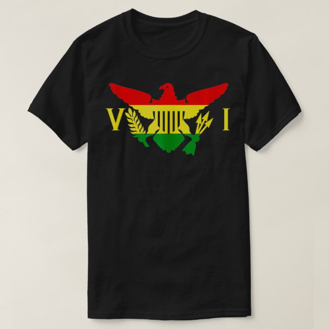 Ites Gold Green Horizontal Rasta Virgin Islands Fl T-Shirt (Design Front)