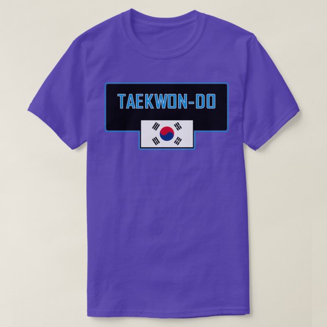 ITF Taekwondo blue with Korean flag T-Shirt (Design Front)