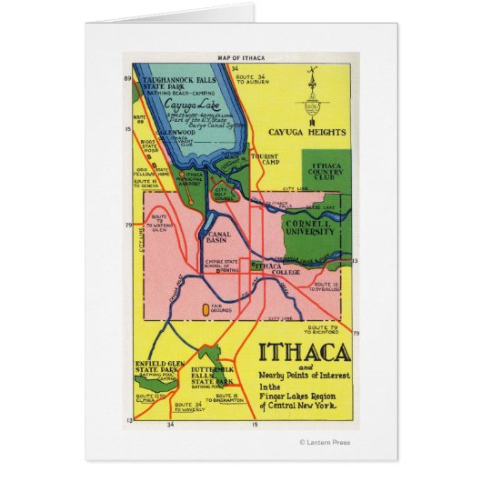 Ithaca and Nearby Points of Interest (Front)
