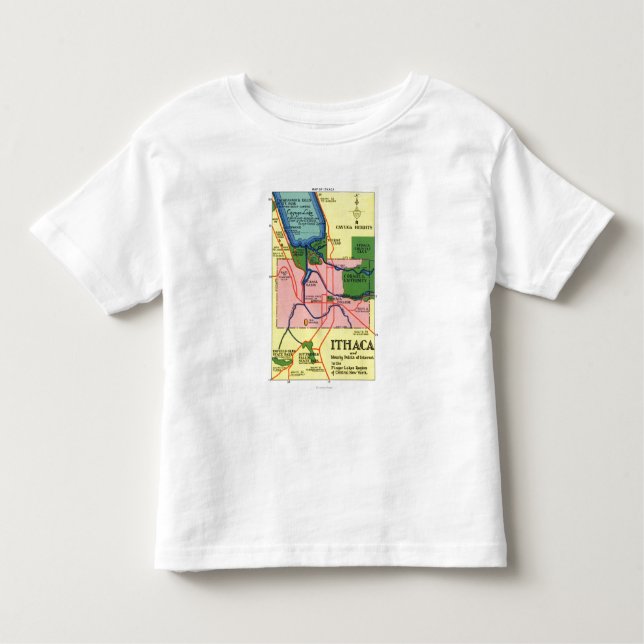Ithaca and Nearby Points of Interest Toddler T-shirt (Front)