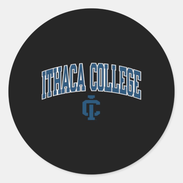 Ithaca Bombers Arch Over Gray Classic Round Sticker (Front)