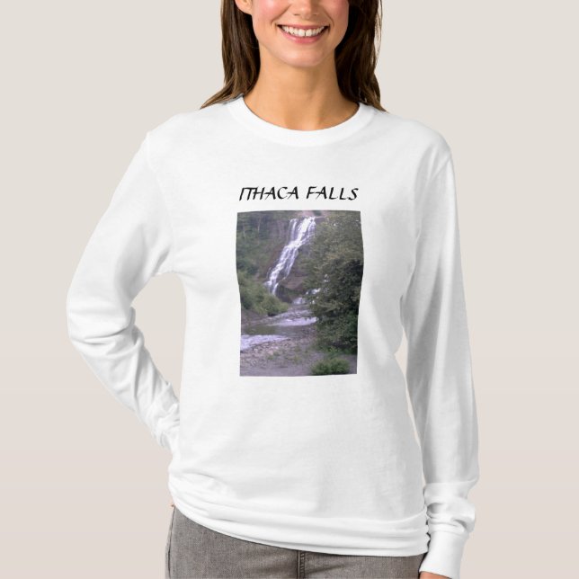 ITHACA FALLS Ladys Hooded Sweatshirt T-Shirt (Front)