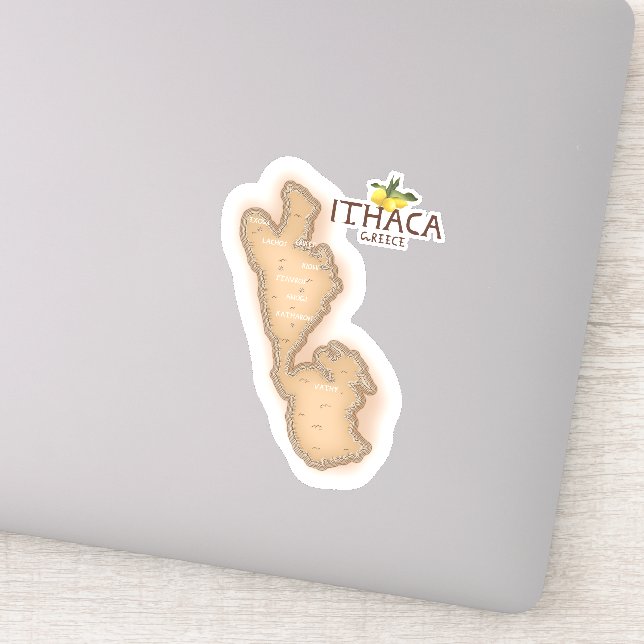 ithaca greece map sticker (Detail)
